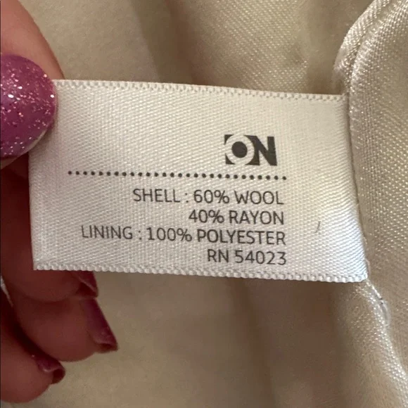 Cream White Wool Heavy Warm Peacoat Coat Jacket Womans sz Small - Picture 10 of 11